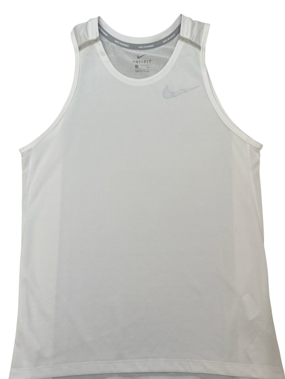 Nike White Sleeveless Top with Gray Swoosh size small